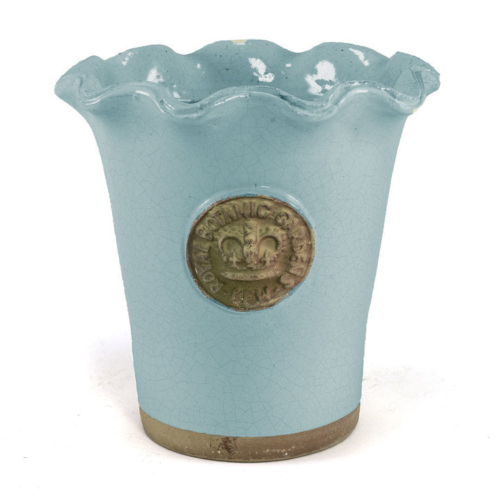 Botanical Collections Salisbury Kew Piecrust Cachepot, Tiffany Blue - Charles Mayer