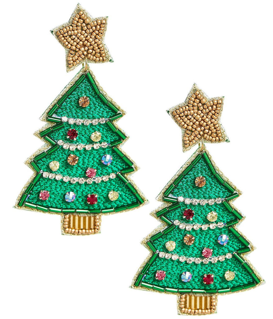Lisi Lerch Christmas Tree Earrings with Gold Star - Charles Mayer
