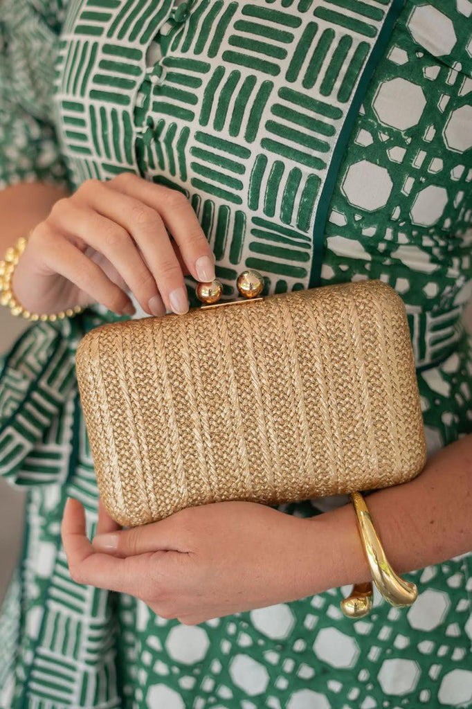 Lisi Lerch Gold Mimi Clutch with Bee Ornament - Charles Mayer