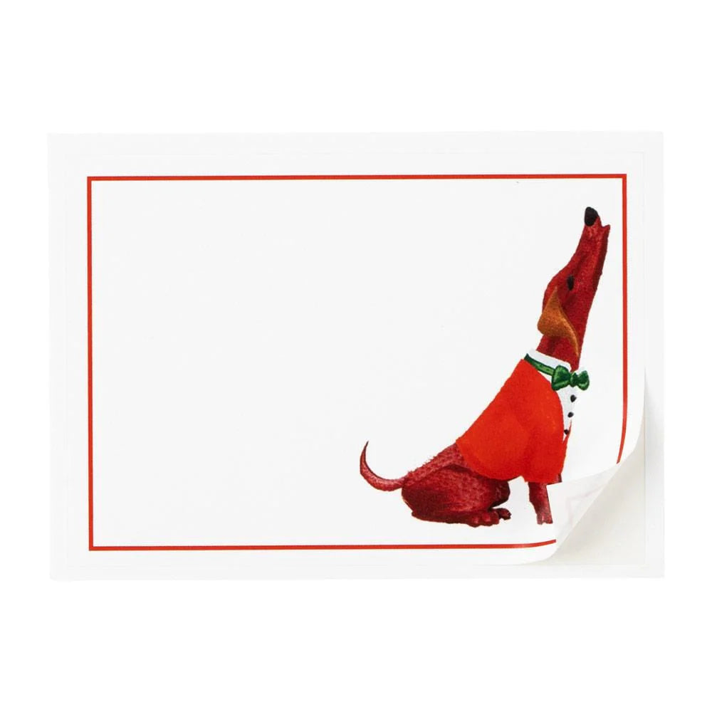 Caspari Caroling Dog Self-Adhesive Labels - Charles Mayer