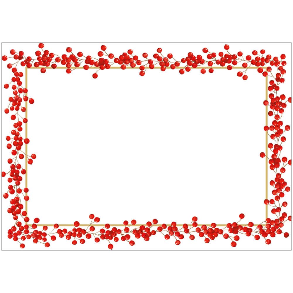 Caspari Red Berries Name Labels, Pack of 12 - Charles Mayer