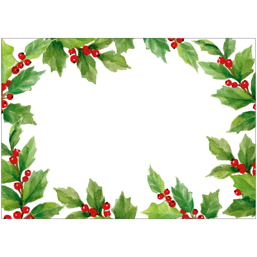Caspari Holly Self-Adhesive Labels, Pack of 12 - Charles Mayer
