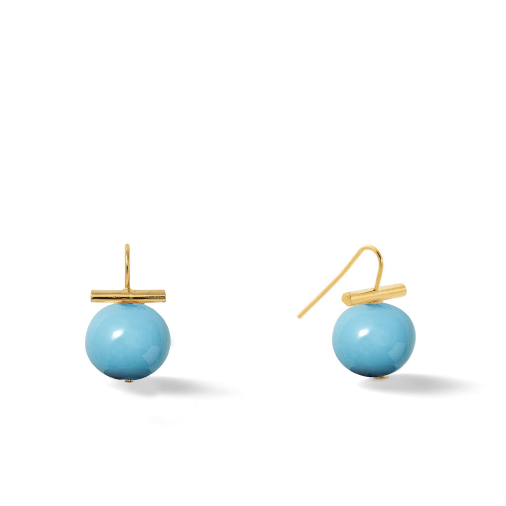 CC&Co. Turquoise Medium Pebble Pearl Earrings - Charles Mayer