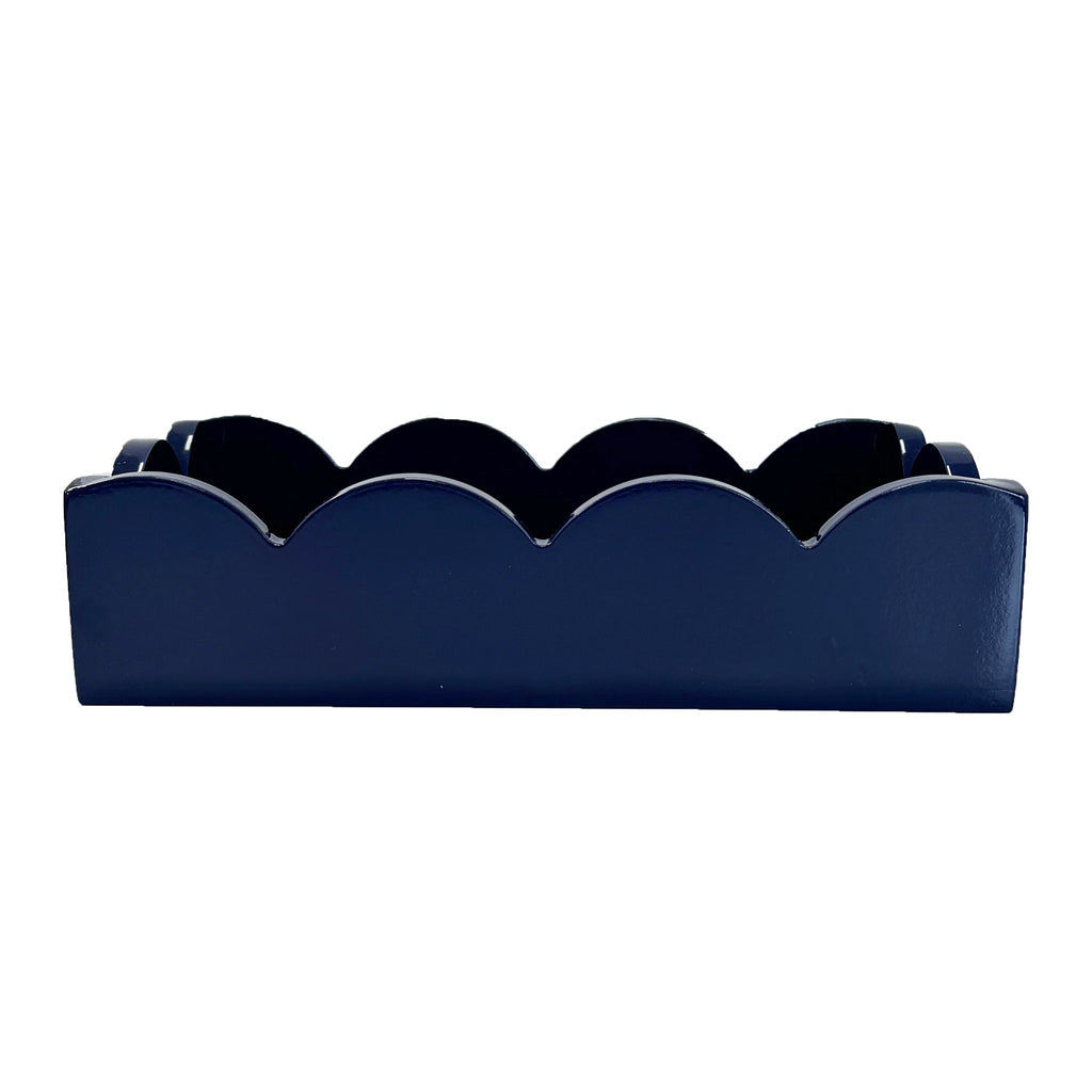 WH Hostess Navy Lacquer Guest Towel Holder - Charles Mayer