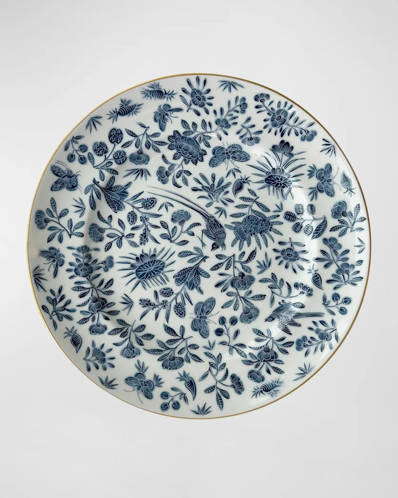 Mottahedeh Sacred Bird & Butterfly Blue Dinner Plate - Charles Mayer