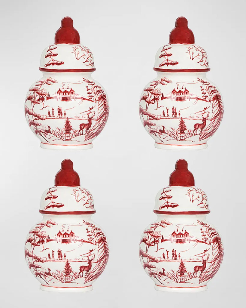Juliska Winter Frolic Ruby Ginger Jar Place Card Holder - Charles Mayer