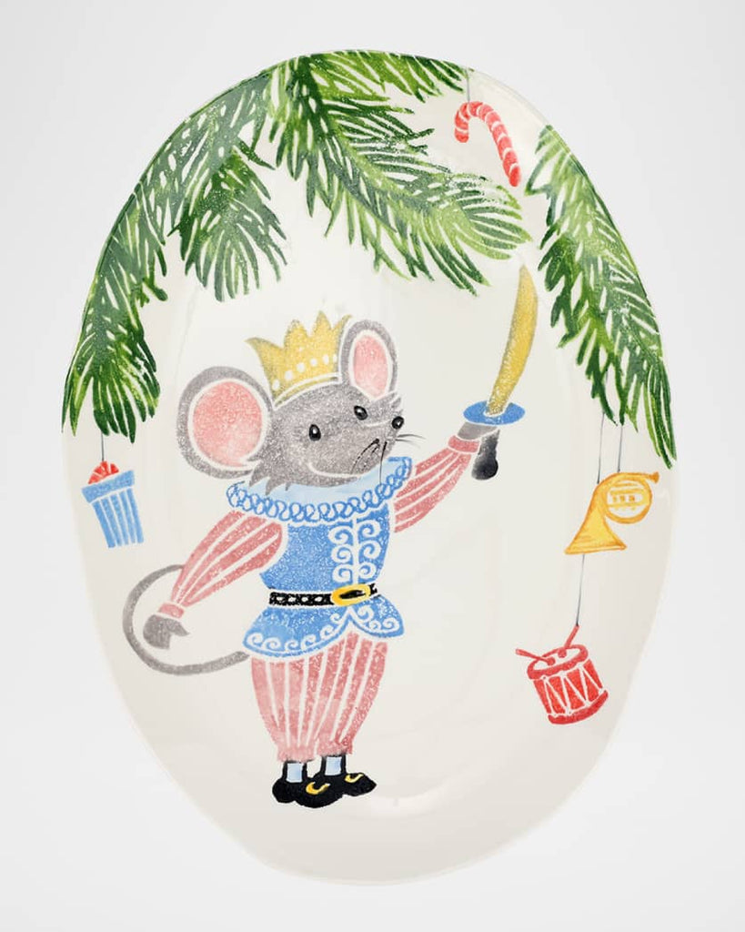 Vietri Nutcrackers Mouse King Medium Oval Platter - Charles Mayer