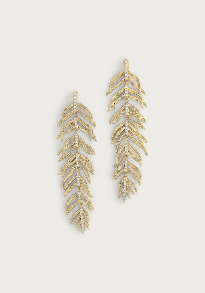 Anabel Aram Palm Leaves Dangle Earrings - Charles Mayer