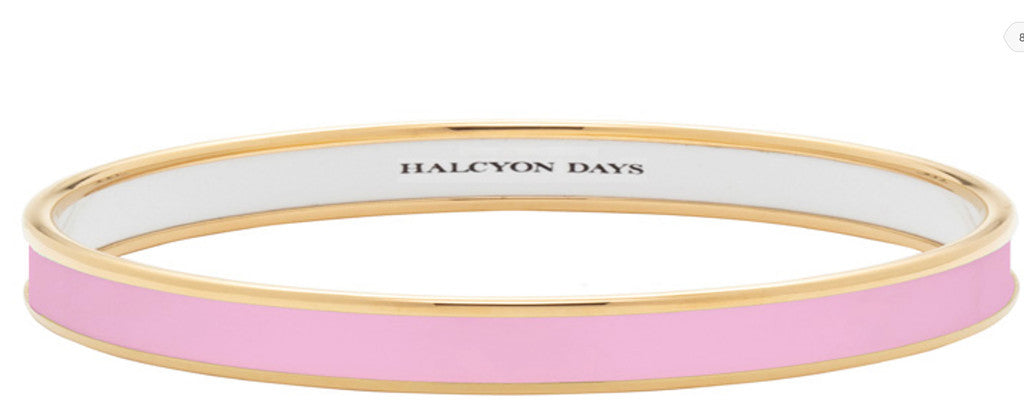 Halcyon Days Pale Pink & Gold 6mm Medium Bangle - Charles Mayer