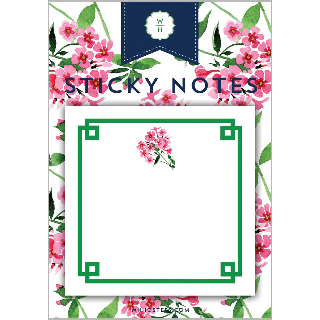 WH Hostess Pink Flower Sticky Note - Charles Mayer