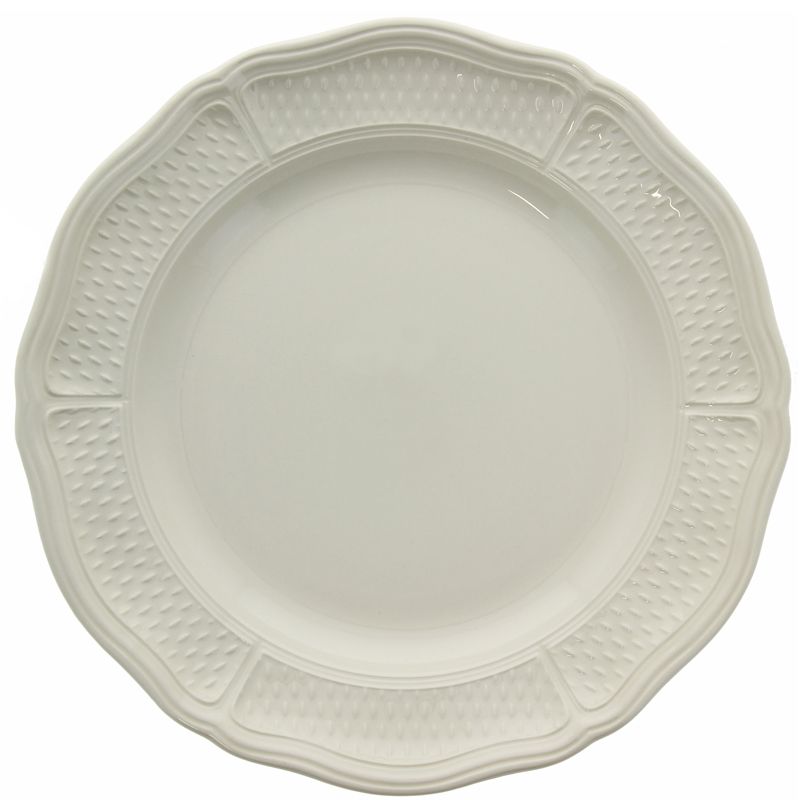 Gien Pont Aux Choux White Round Deep Dish Platter - Charles Mayer