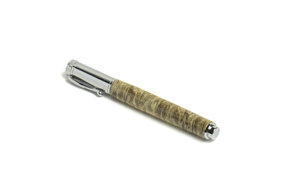 Roots & Jones Buckeye Burl Chrome Pen - Charles Mayer
