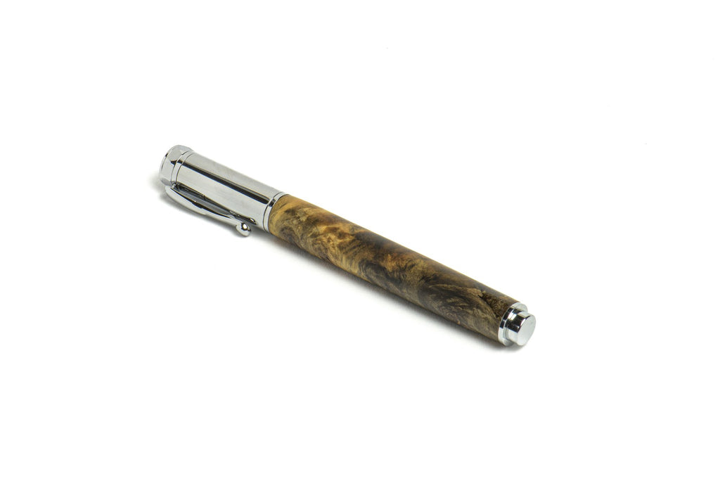 Roots & Jones Buckeye Burl Chrome Pen - Charles Mayer