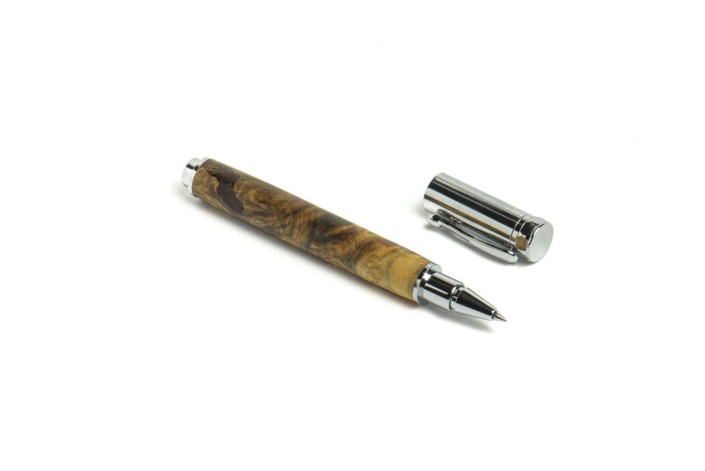Roots & Jones Buckeye Burl Chrome Pen - Charles Mayer