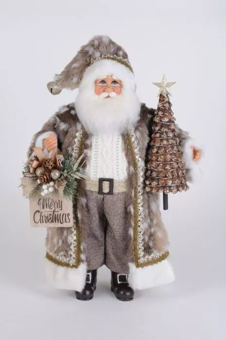 Karen Didion Lighted Natural Fawn Santa - Charles Mayer
