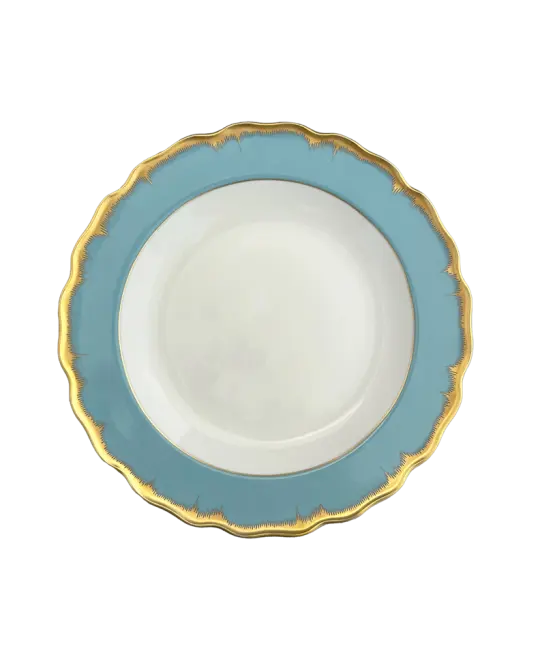 Mottahedeh Chelsea Feather Turquoise Dessert Plate - Charles Mayer