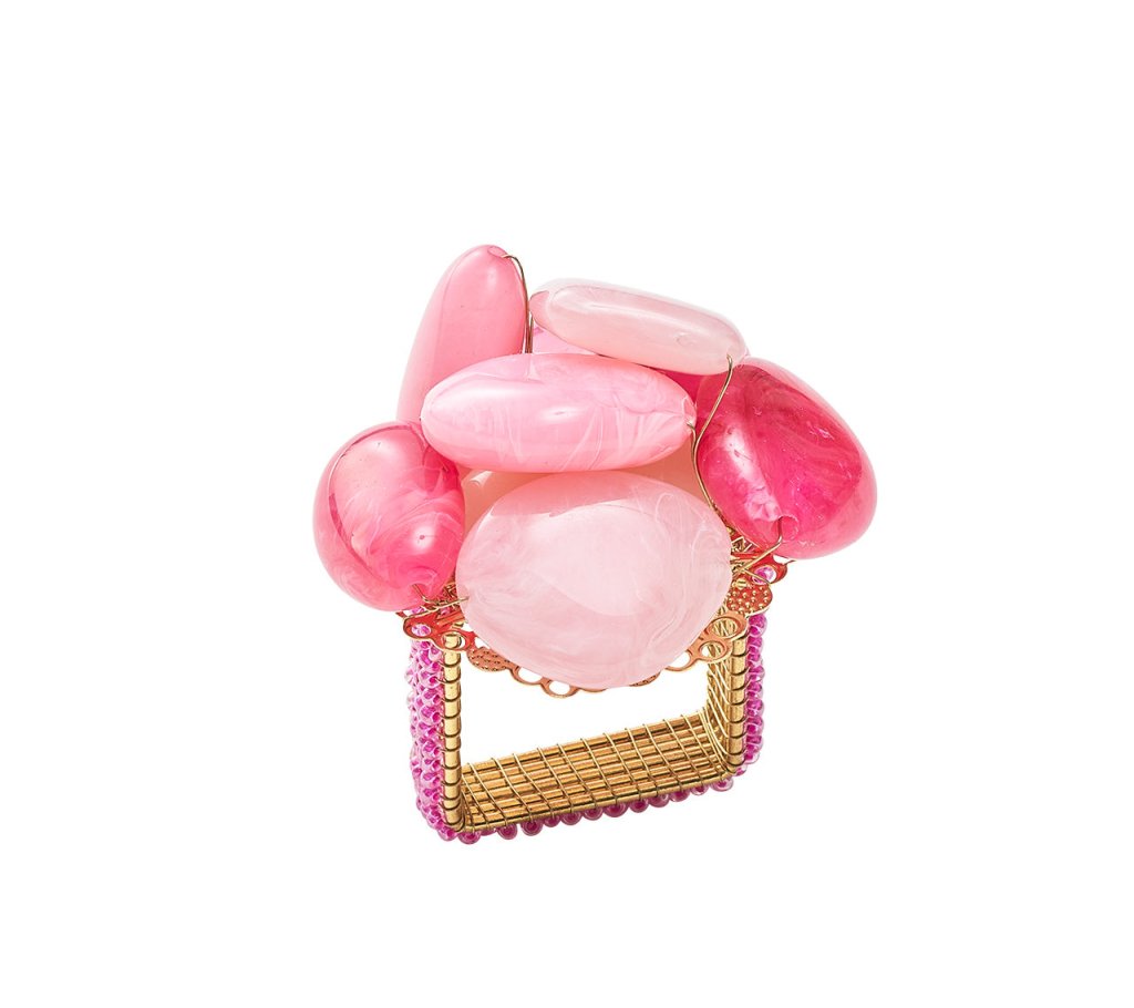 Kim Seybert Sea Stone Pink Napkin Ring - Charles Mayer