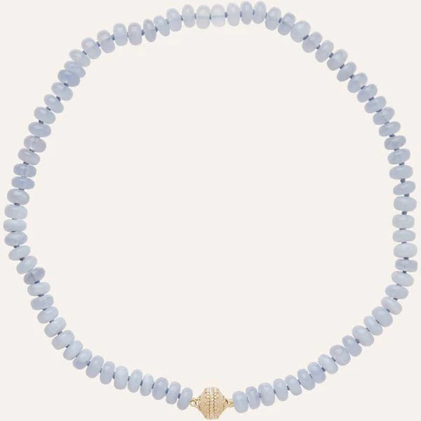 Clara Williams Chalcedony Rondelle Mini Necklace - Charles Mayer