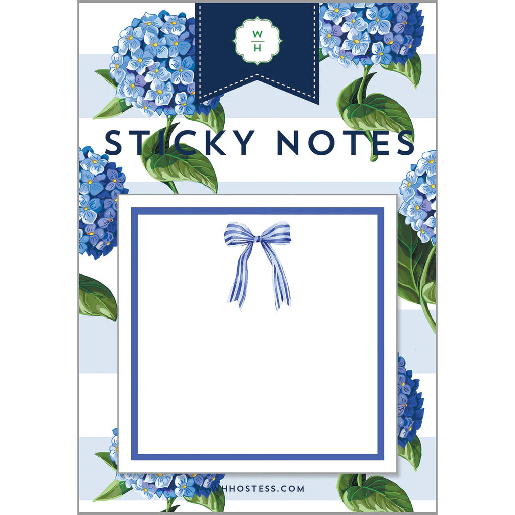 WH Hostess Blue Bow Sticky Notes - Charles Mayer