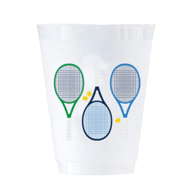 WH Hostess Shatterproof Tennis Racquets Cups Set of 8 - Charles Mayer