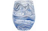Juliska Puro Marbled Blue Stemless Wine Glass - Charles Mayer