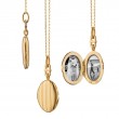 Monica Rich Kosann "Eve" Pinstripe 18k Locket on 17" Chain - Charles Mayer