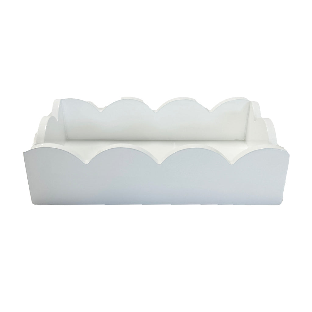WH Hostess White Lacquer Guest Towel Holder - Charles Mayer