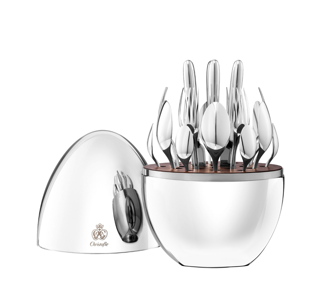 Christofle Mood Silver Plate 24 Piece Flatware Set - Charles Mayer