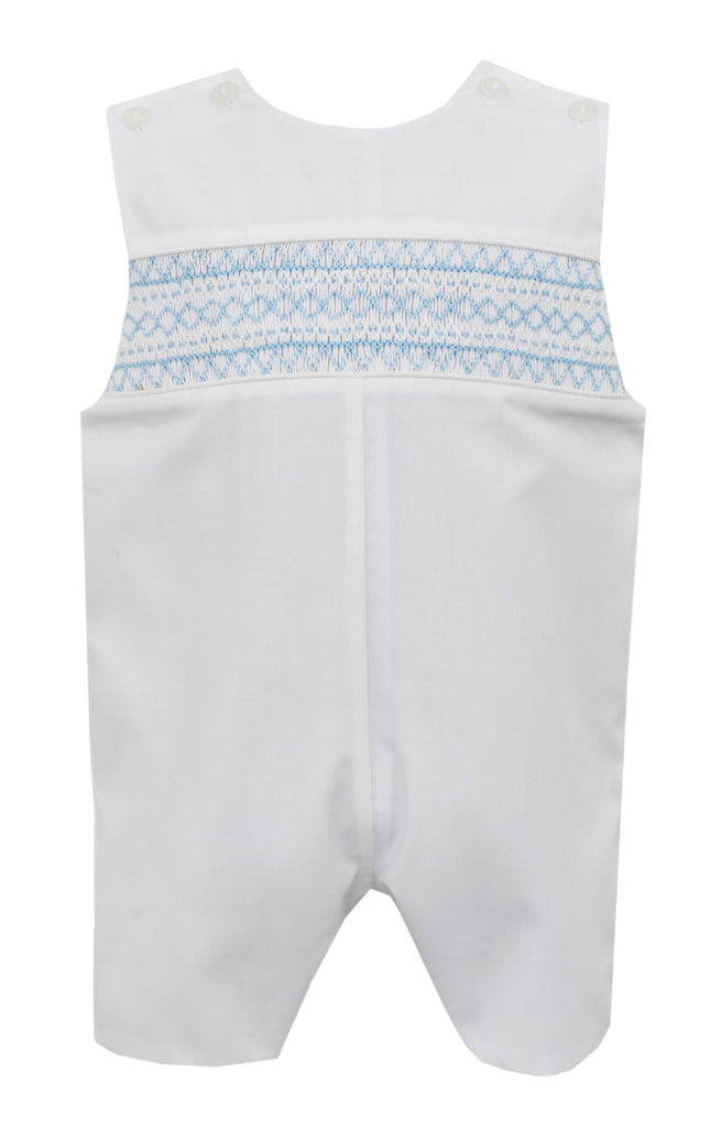 Petit Bebe Robert White With Blue Smocking Jon Jon - Charles Mayer