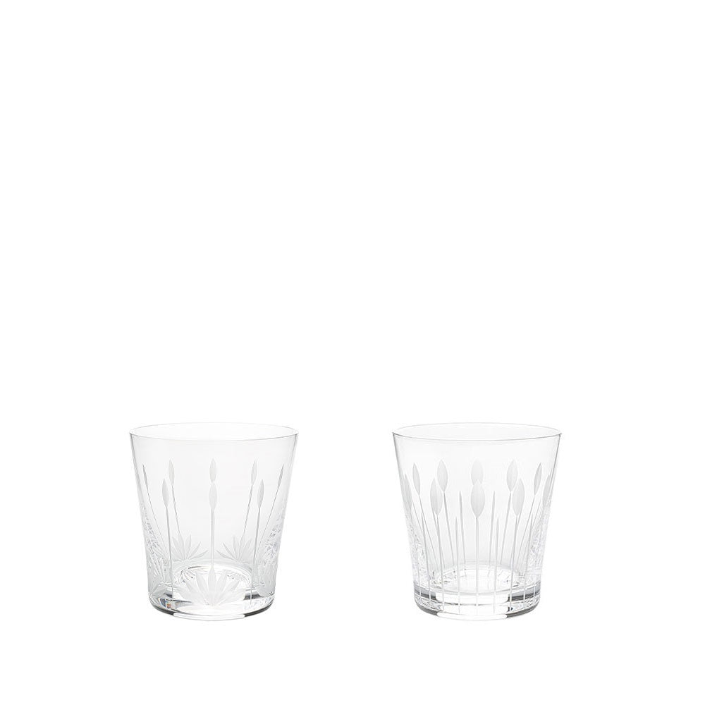 Lalique Set Of 2 Lotus Tumblers, Buds & Blossom Motifs - Charles Mayer