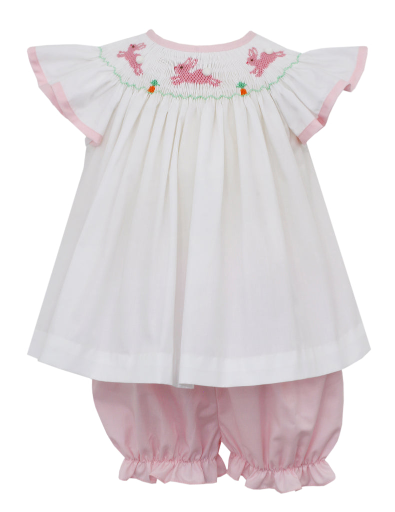 Petit Bebe Hop Hop Bunnies Bishop Bloomer Set - Charles Mayer