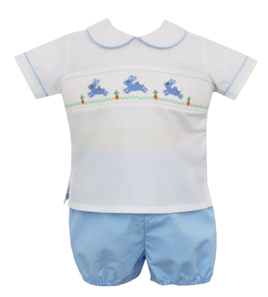 Petit Bebe Hop Hop Bunnies Boy'S Bloomer Set - Charles Mayer