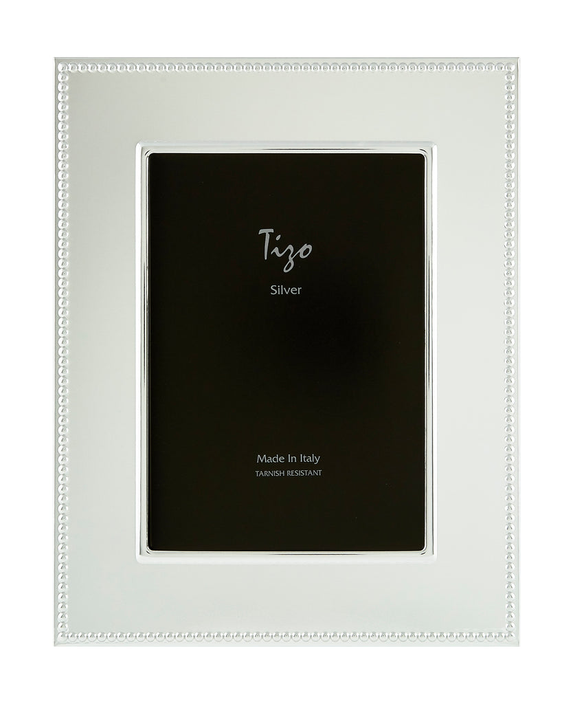 Tizo Design Beaded Wide Border Silverplate 5*7 Frame - Charles Mayer