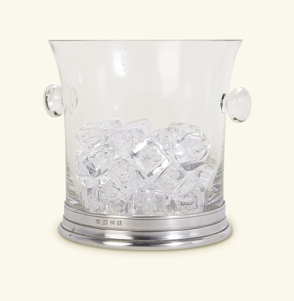 Match Pewter Crystal Ice Bucket With Handles - Charles Mayer