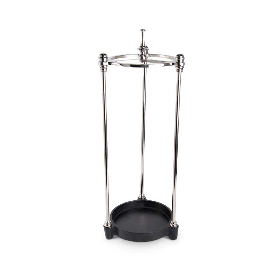 27.5" Polished Silver Metal Umbrella Stand With Black Base - Charles Mayer