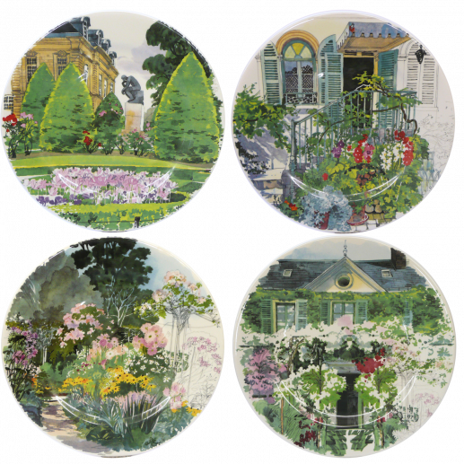 Gien Paris A' Giverny Dessert Plates, Set Of 4 - Charles Mayer