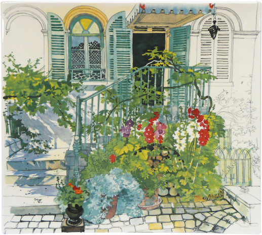 Gien Paris Giverny Square Plate - Charles Mayer