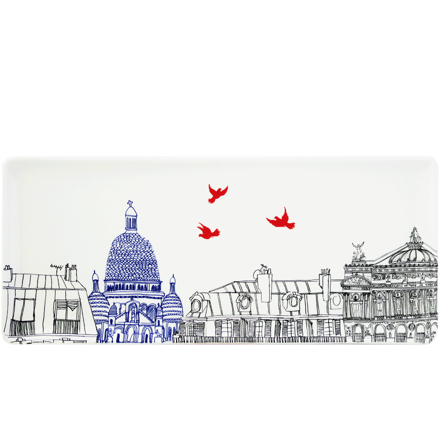 Gien Ca C'Est Paris Oblong Serving Tray - Charles Mayer