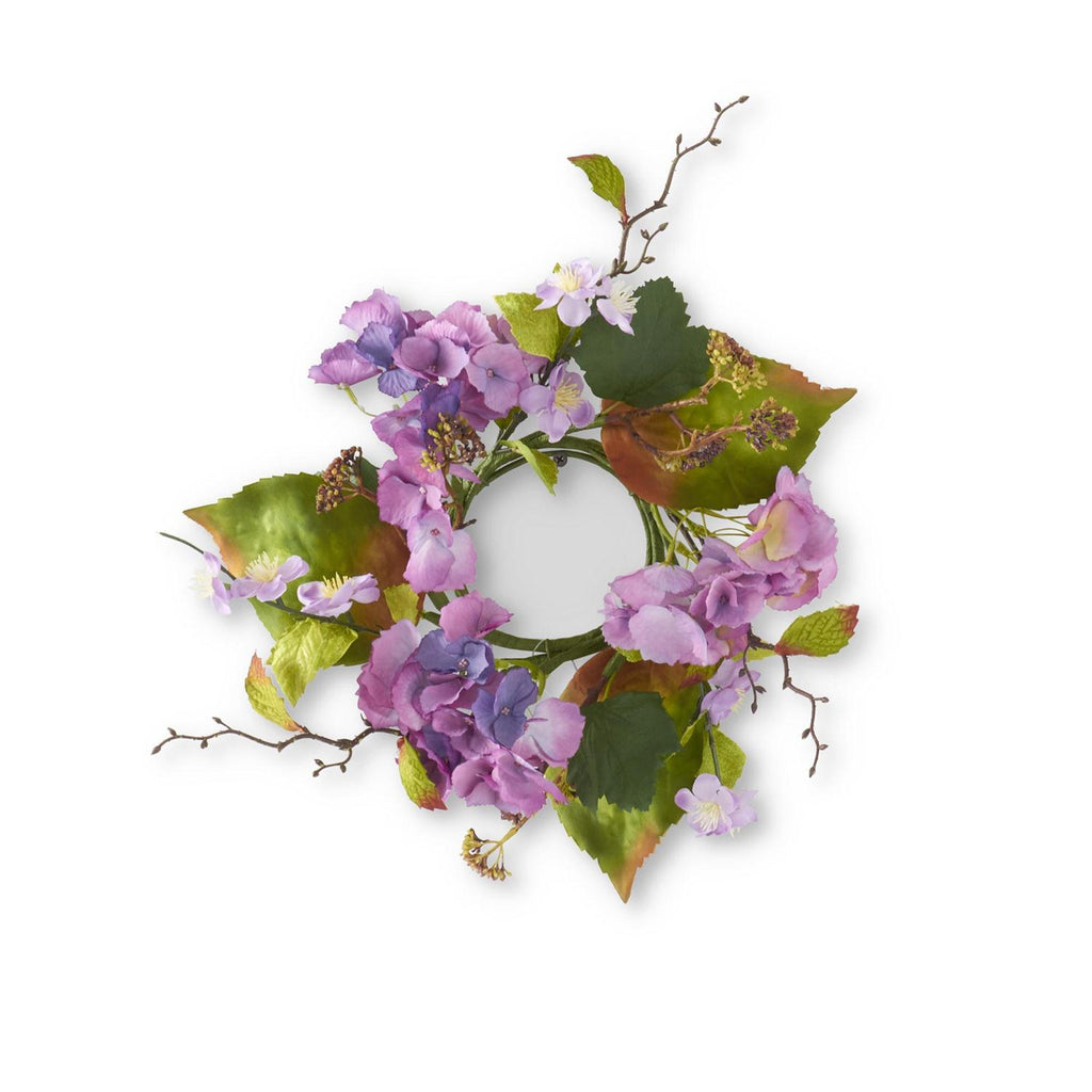 Purple Hydrangea Candle Ring/Wreath - Charles Mayer