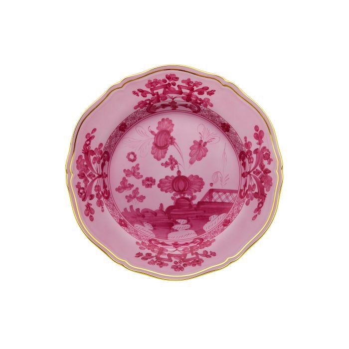 Oriente Italiano Porpora Gold Rim Flat Dinner Plate - Charles Mayer