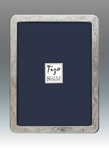 Tizo Design Rounded Floral Sterling Frame, 4*6 - Charles Mayer