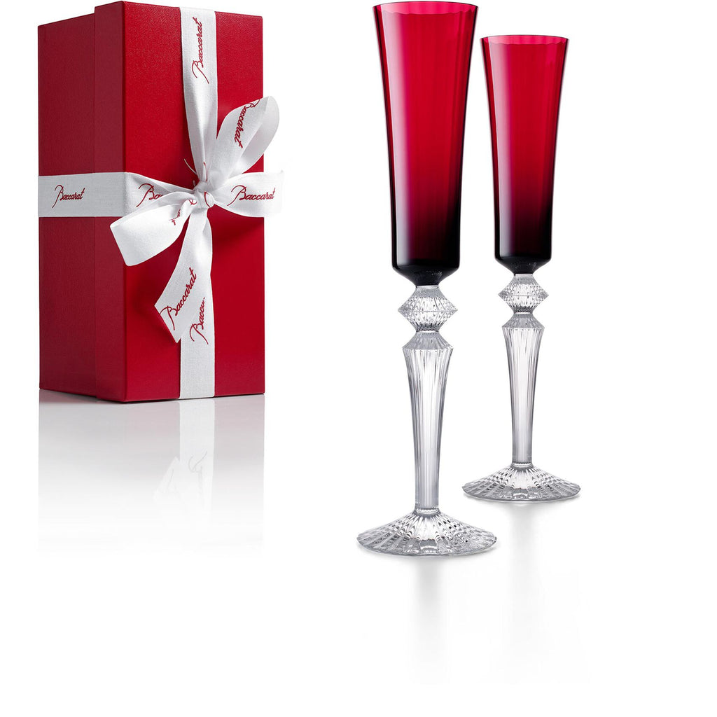Baccarat Mille Nuits Flutissimo Red Champagne Flute, Set Of 2 - Charles Mayer