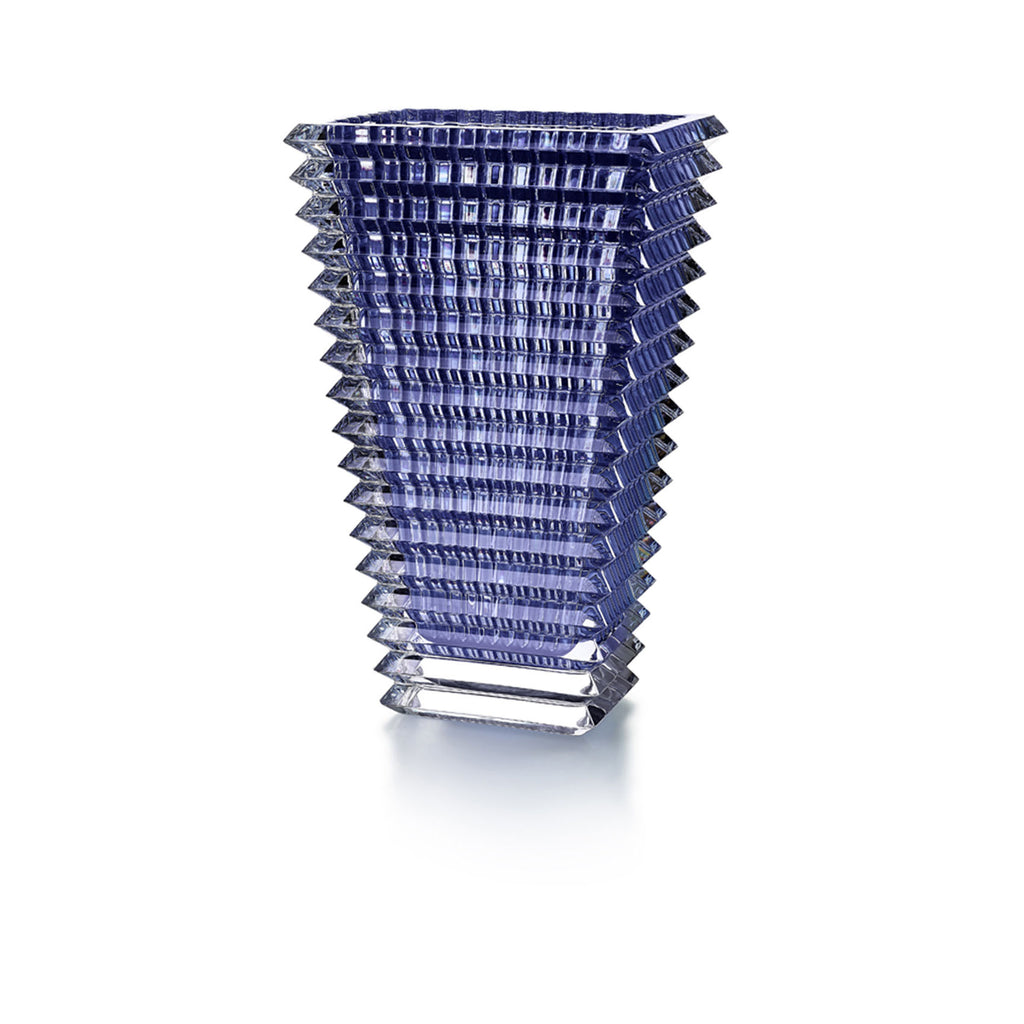 Baccarat Eye Blue Rectangular Small Vase - Charles Mayer