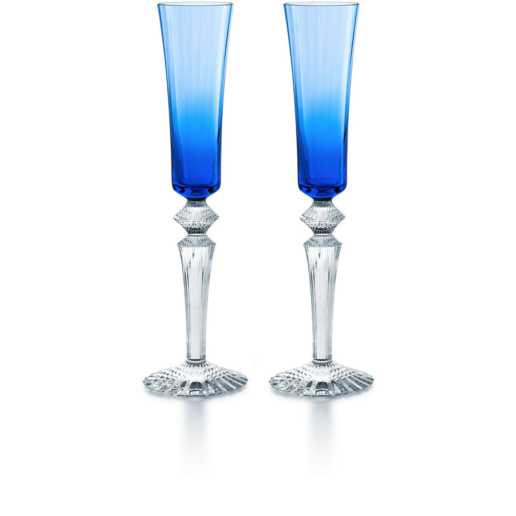 Baccarat Mille Nuits Flutissimo Blue Flute, Set Of 2 - Charles Mayer
