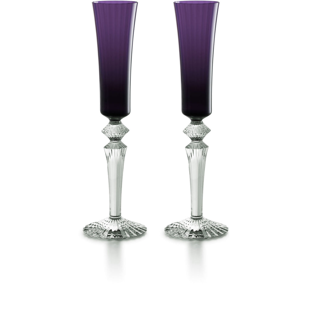 Baccarat Mille Nuits Flutissimo Purple Flutes, Set Of 2 - Charles Mayer