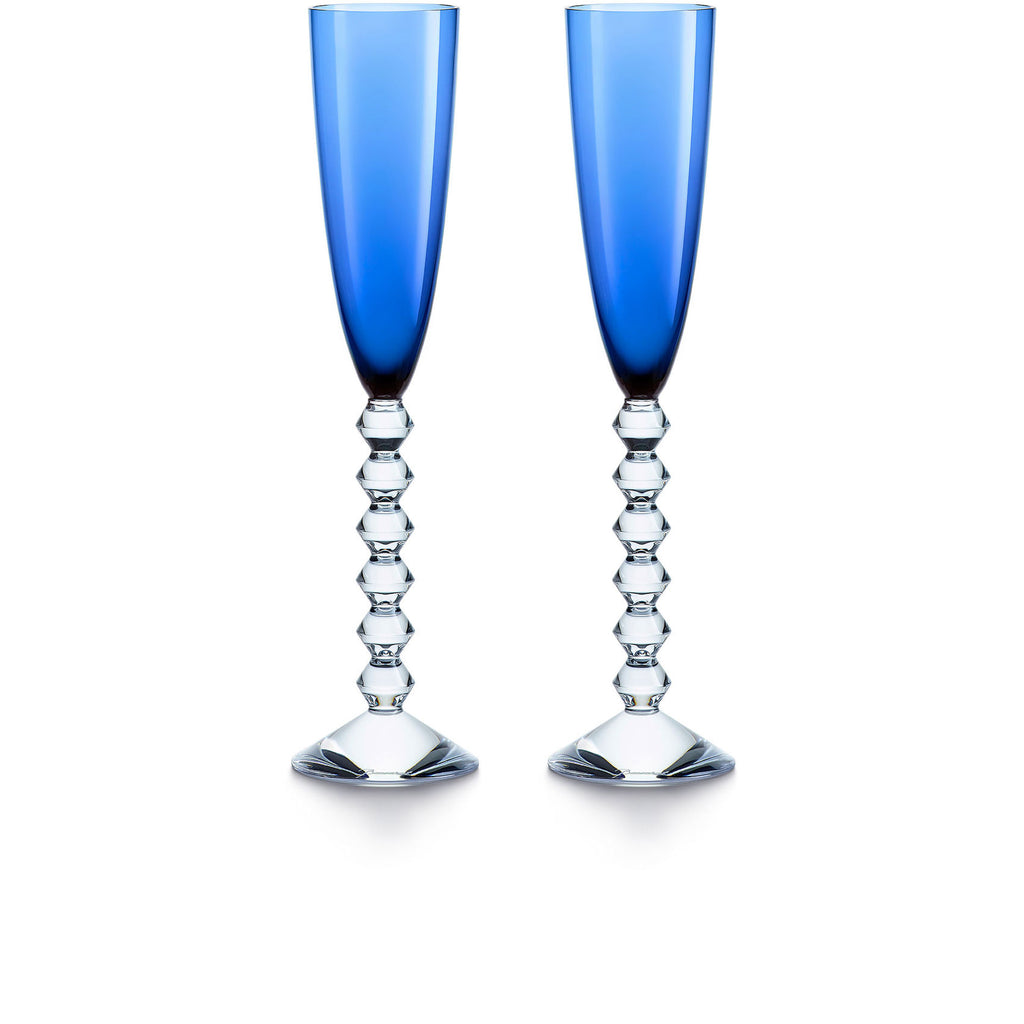 Baccarat Vega Flutissimo Blue Flutes, Set Of 2 - Charles Mayer