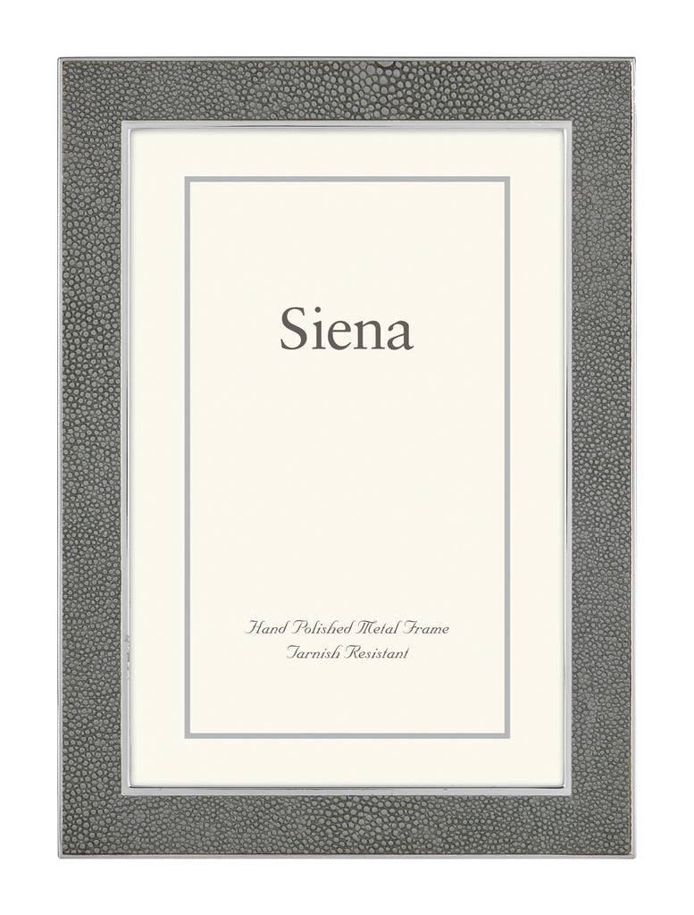 Tizo Design Siena Shagreen Gray With Silver Frame, 4*6 - Charles Mayer