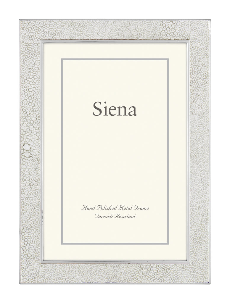 Tizo Design Siena Shagreen White With Silver Frame, 4*6 - Charles Mayer