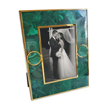 Monica Rich Kosann Malachite & Stone Circle With 24K Gold Plate Finish 8*10 Frame - Charles Mayer