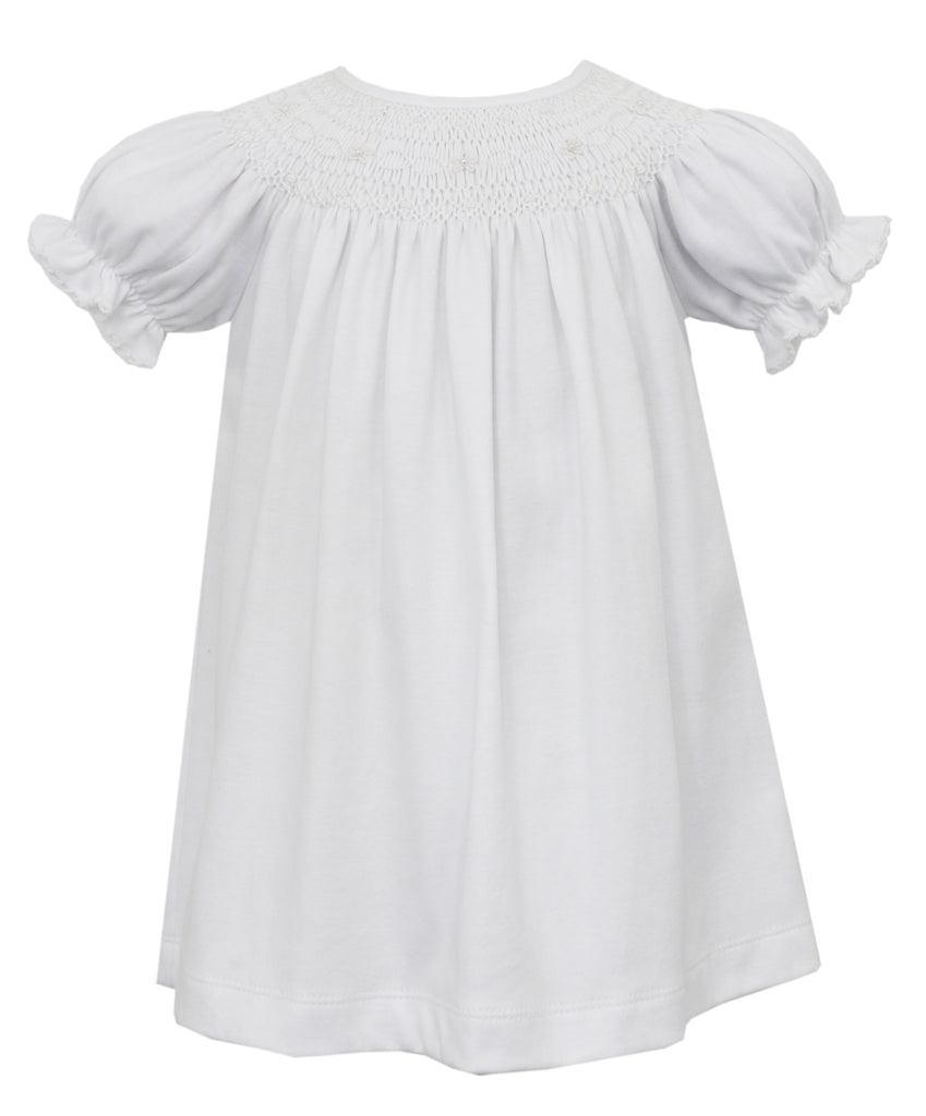 Petit Bebe Anna White Knit Bishop Dress - Charles Mayer